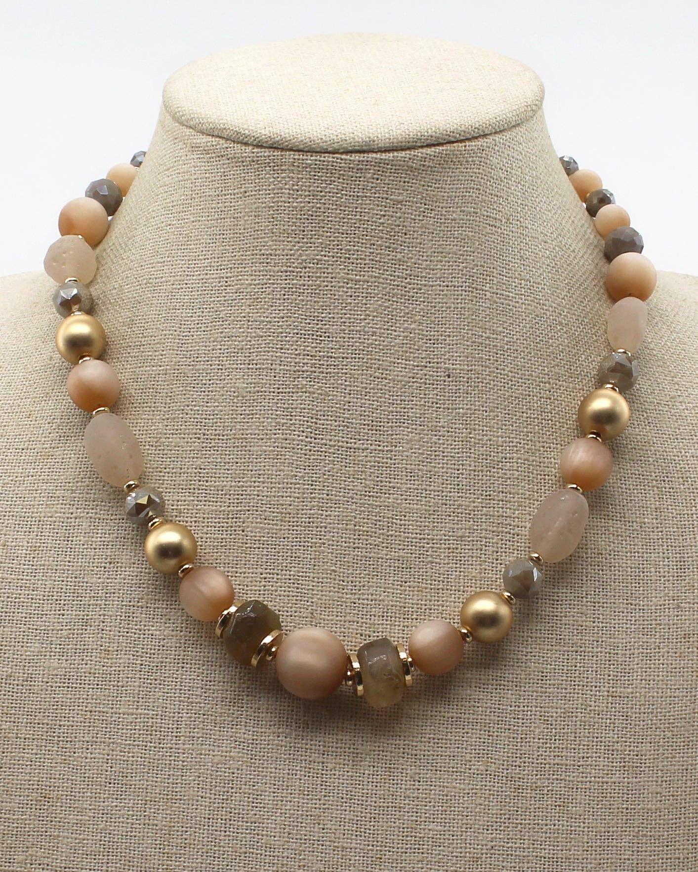 Natural Stone & Gold Necklace