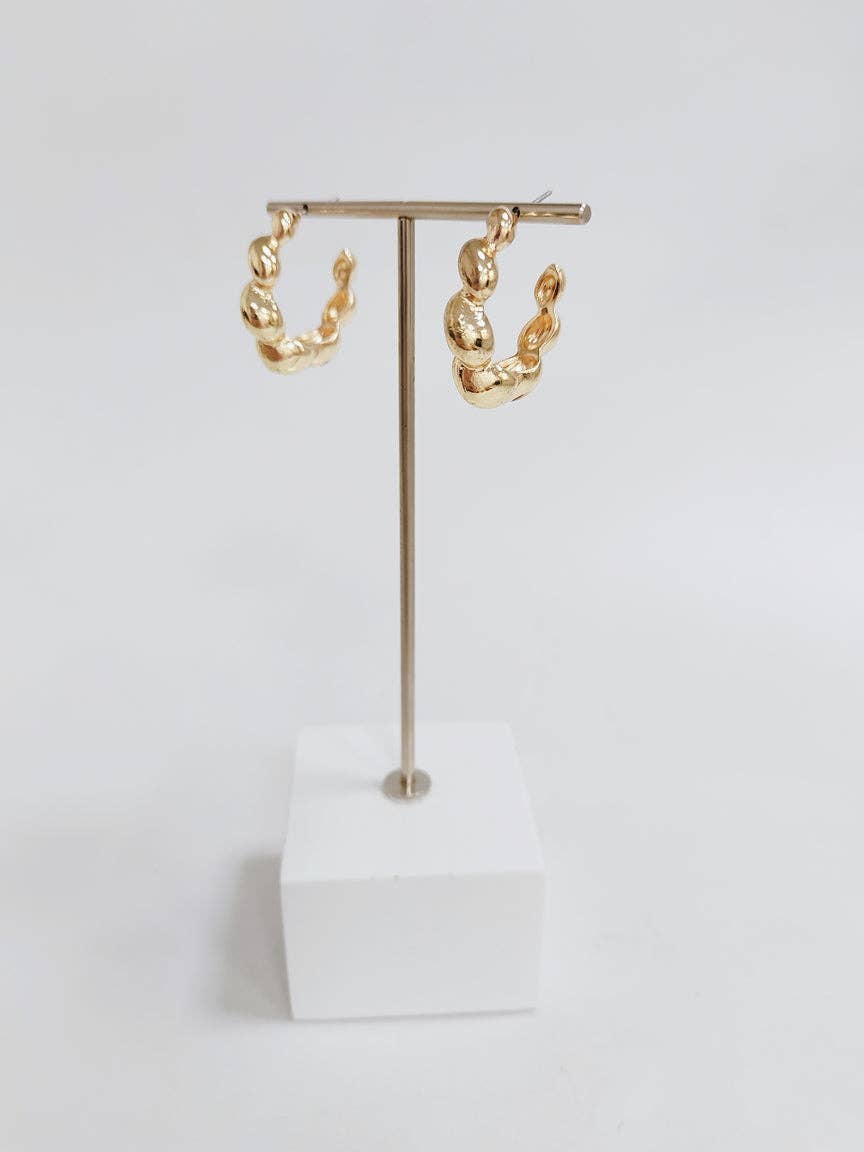 Textured Twisted Hoop