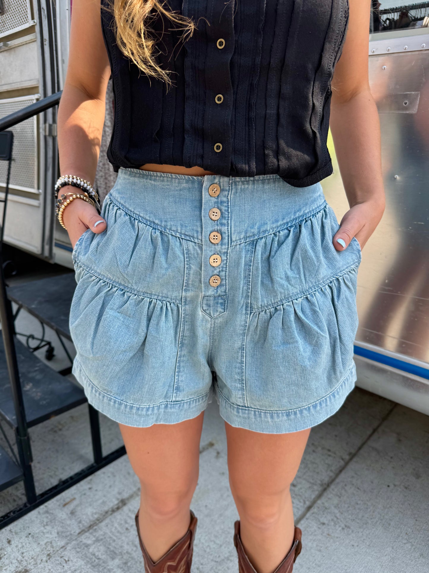 Flutter Denim Shorts