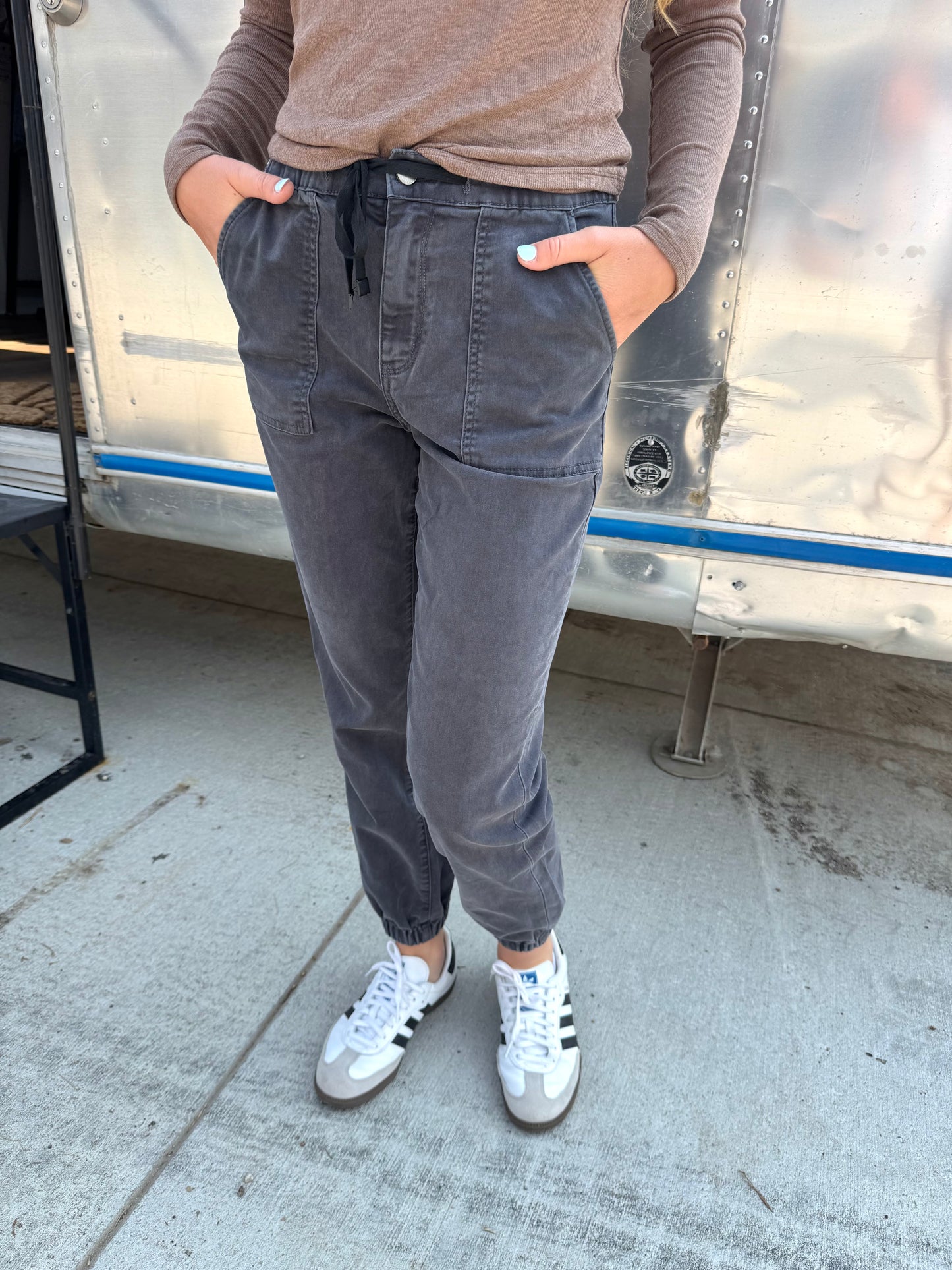 Charcoal High Rise Joggers