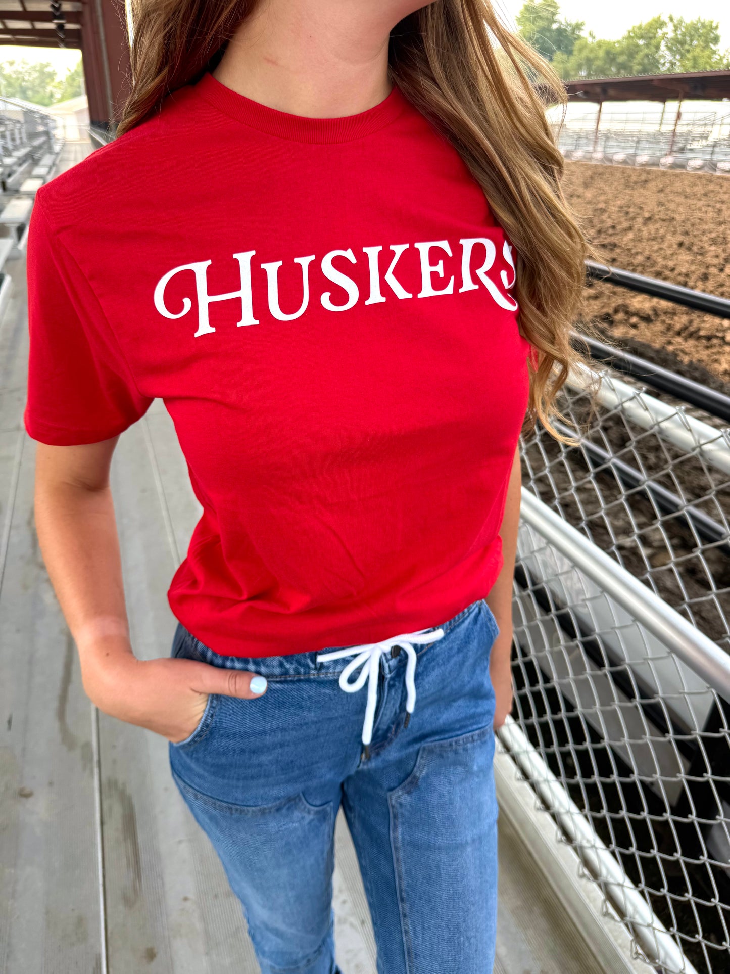 Red Basic Huskers Tee