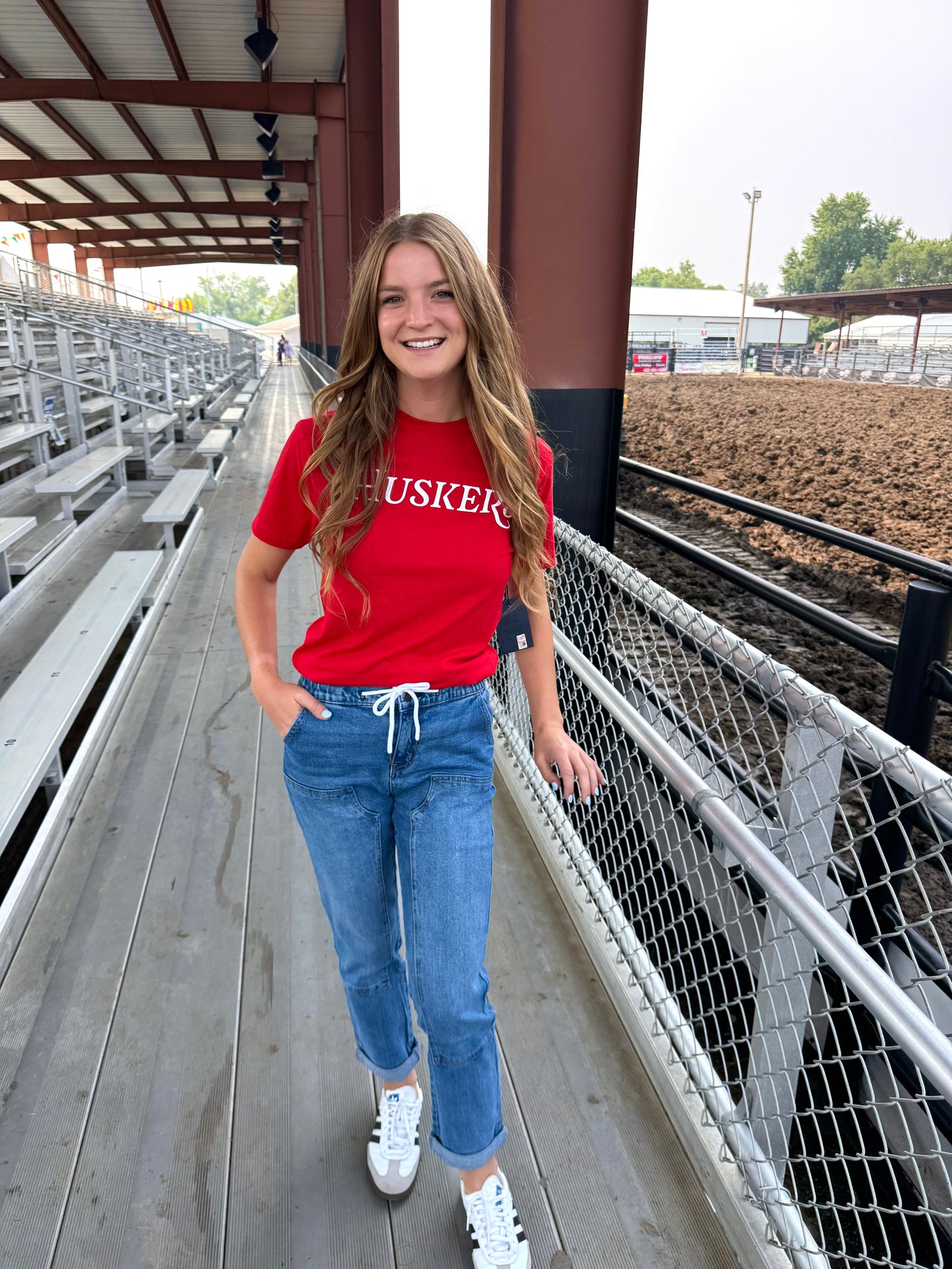 Red Basic Huskers Tee