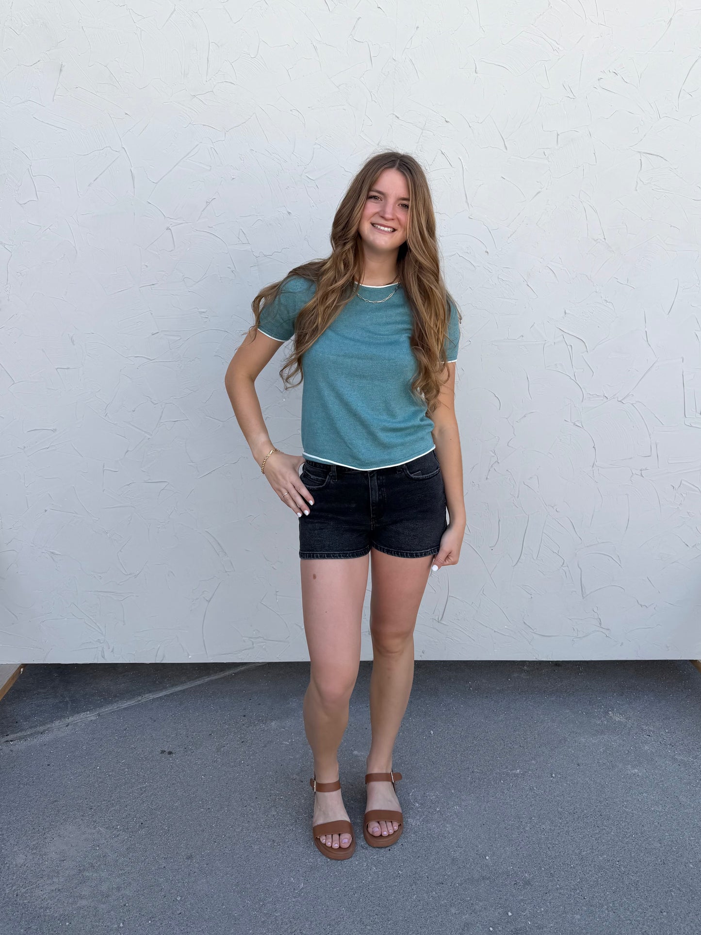 Black Classic Denim Shorts
