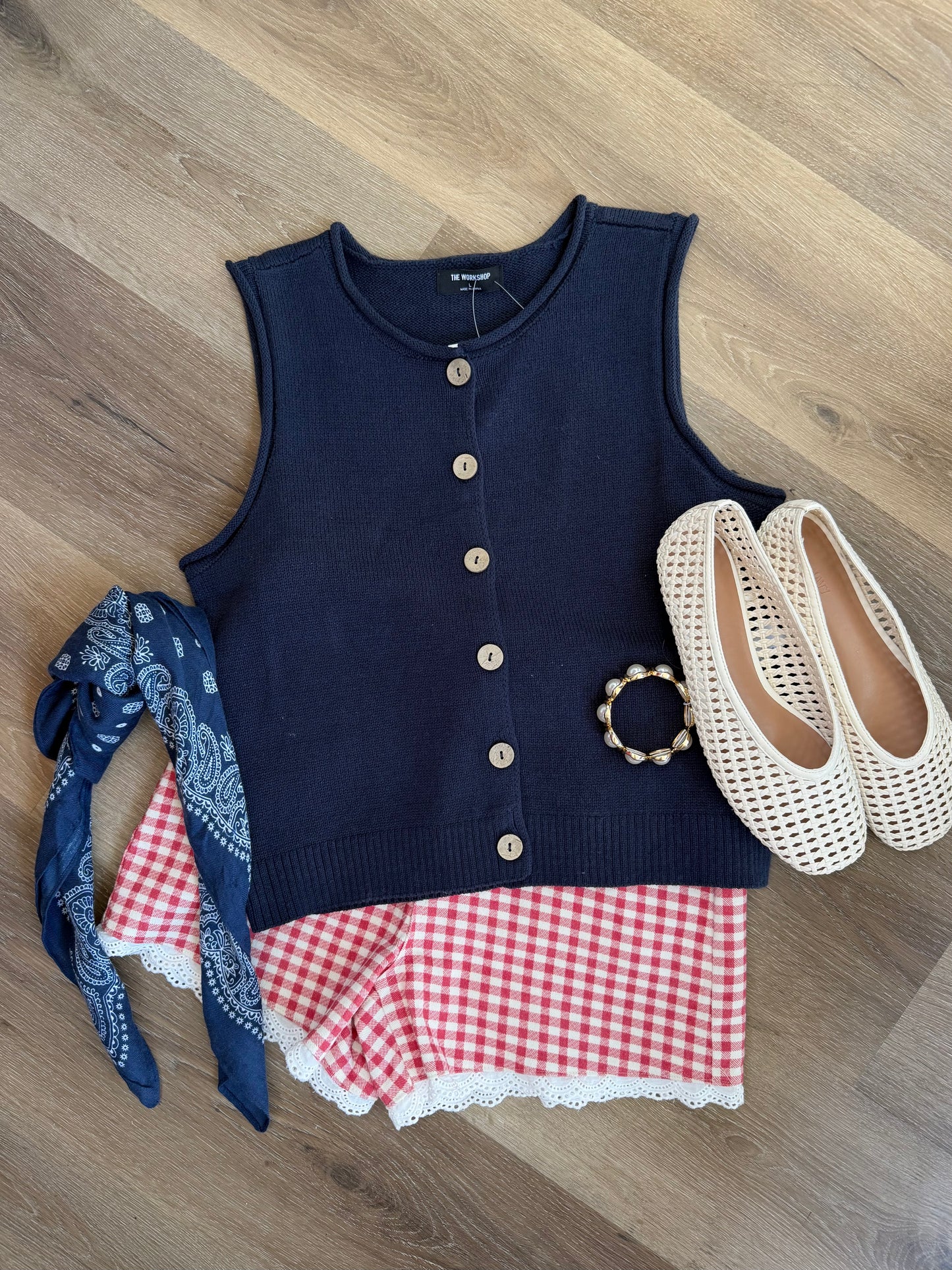 Gingham & Lace Shorts