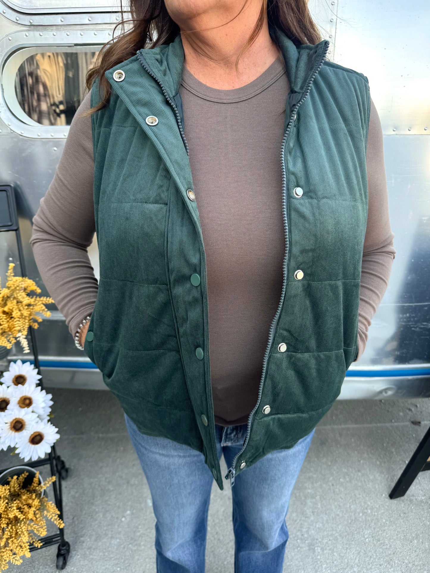 Corduroy Puffer Vest