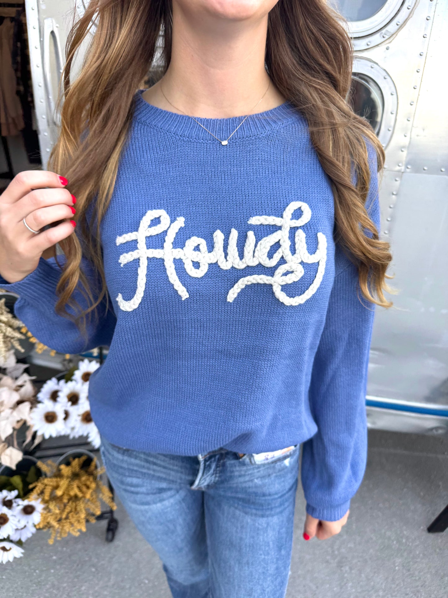 Howdy Embroidered Sweater
