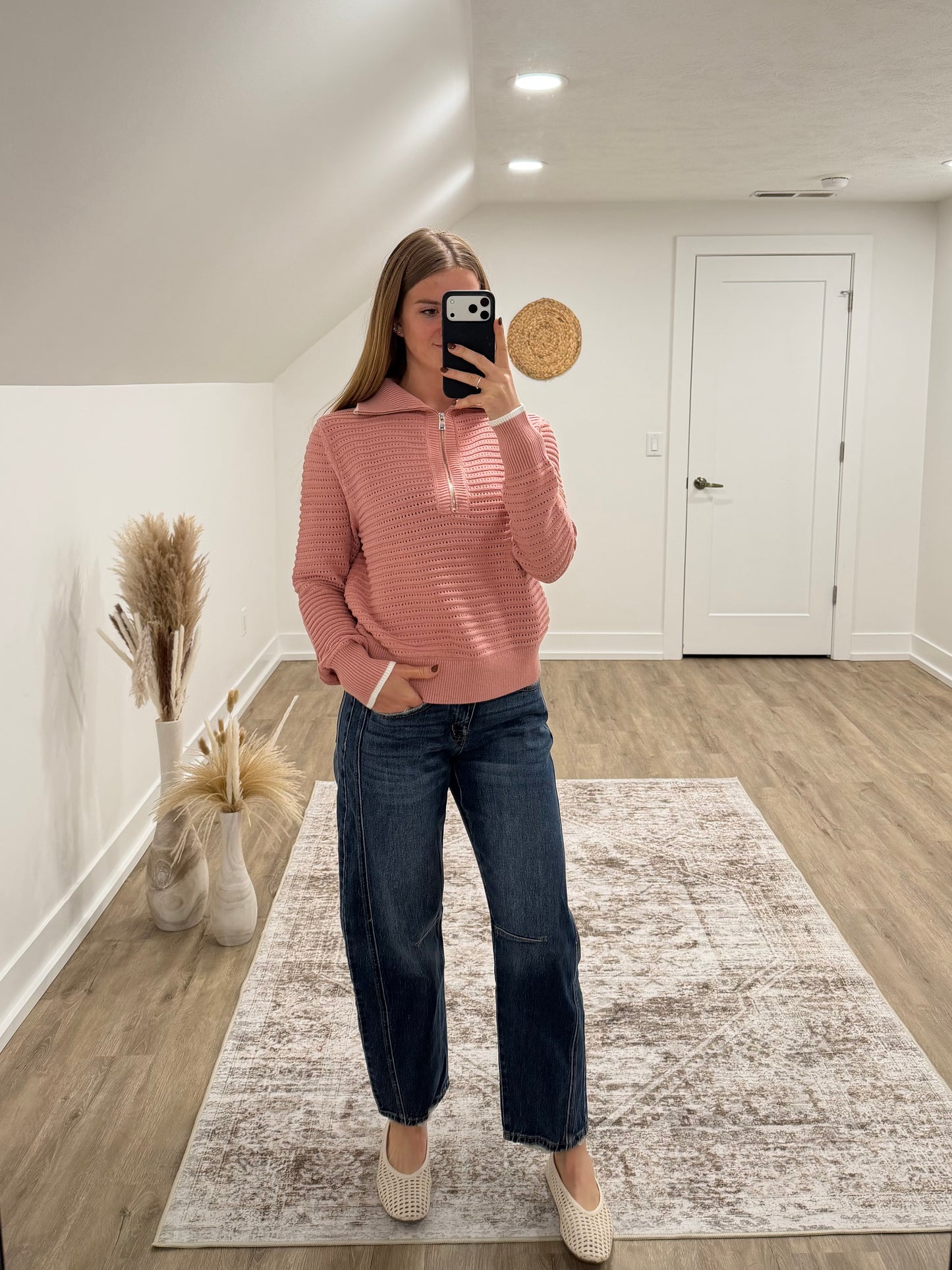 Dusty Peach Half Zip