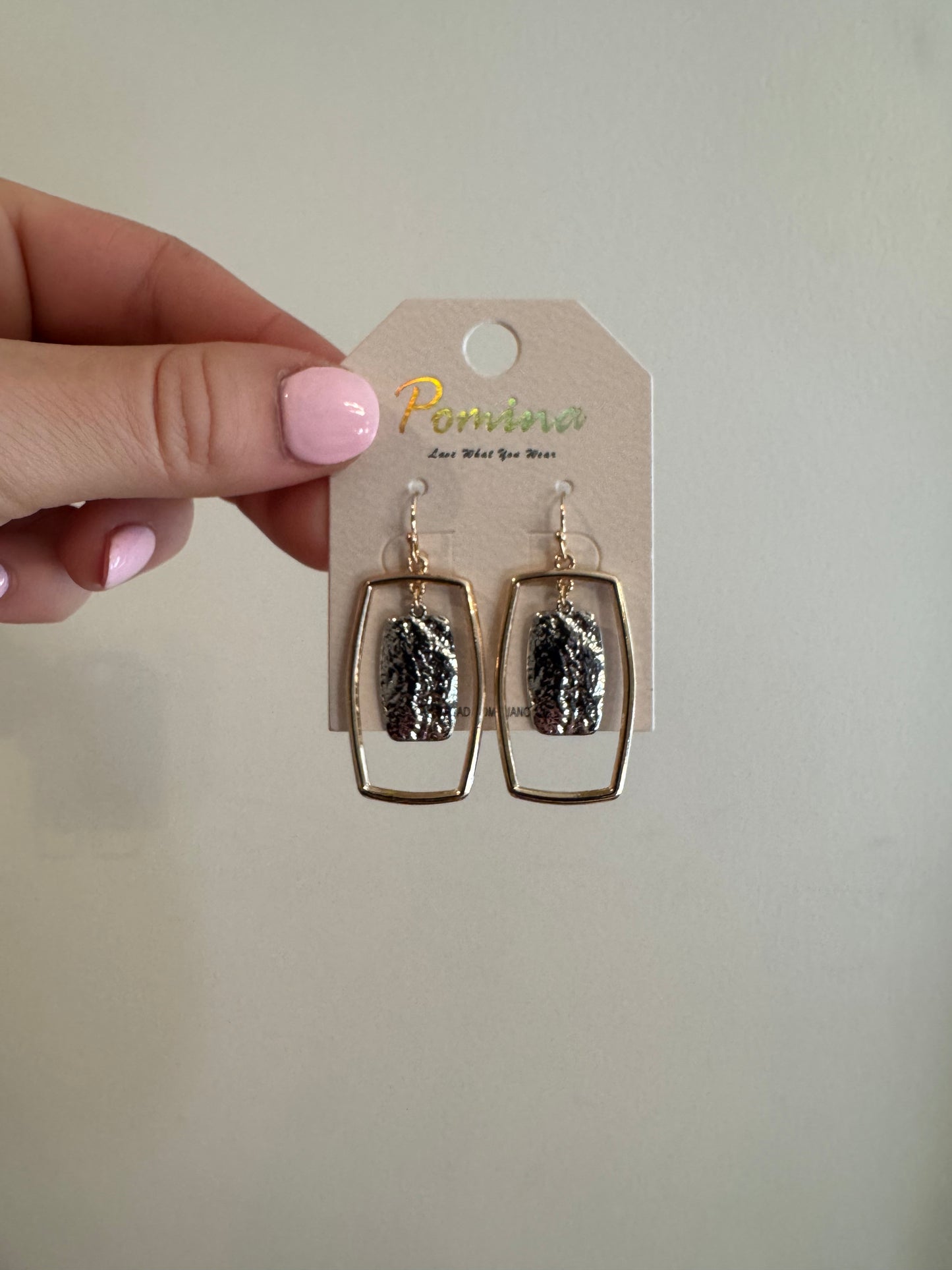 Rectangle Drop Earrrings