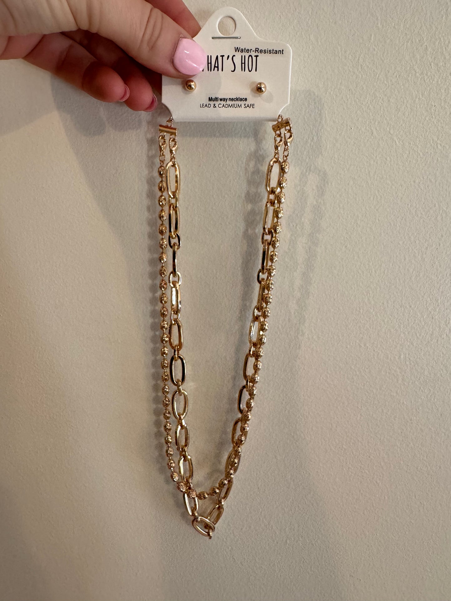 Simple Chain & Bead Necklace