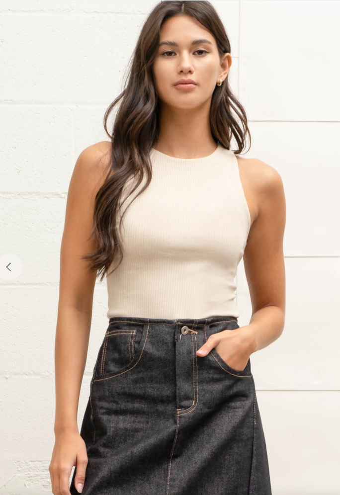 Fitted Faux Knit Tank