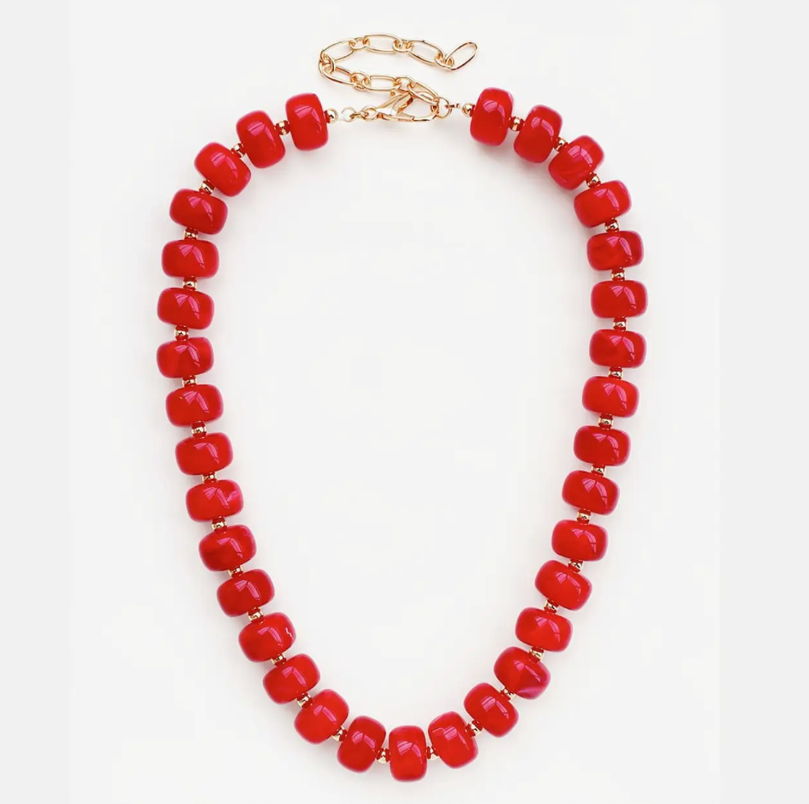 Red Chunky Bead Necklace