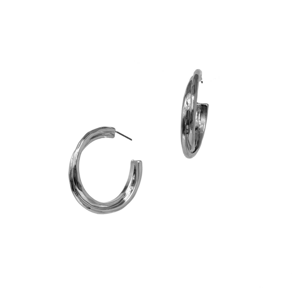 Overlapped Silver Earrings