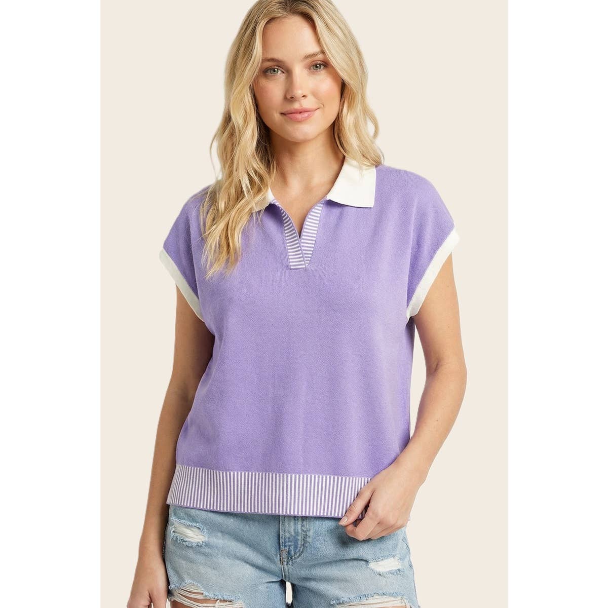 Lavender Collar Sweater