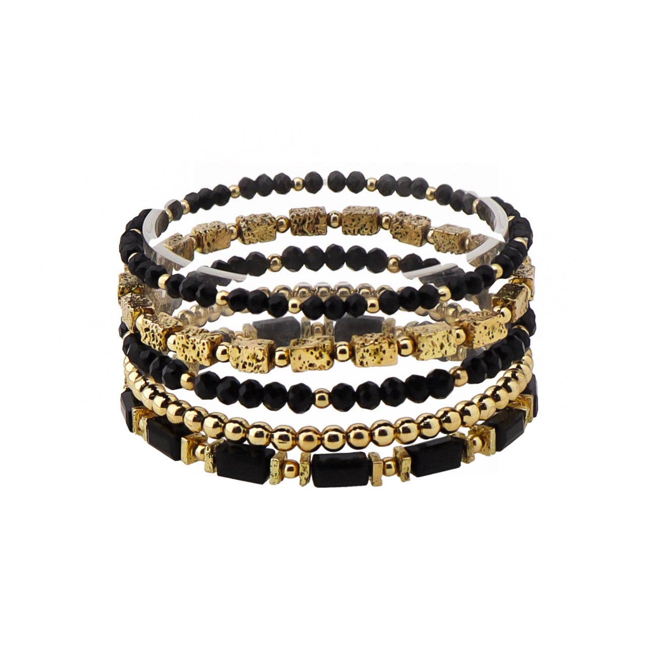 Black and Gold Bracelet Set