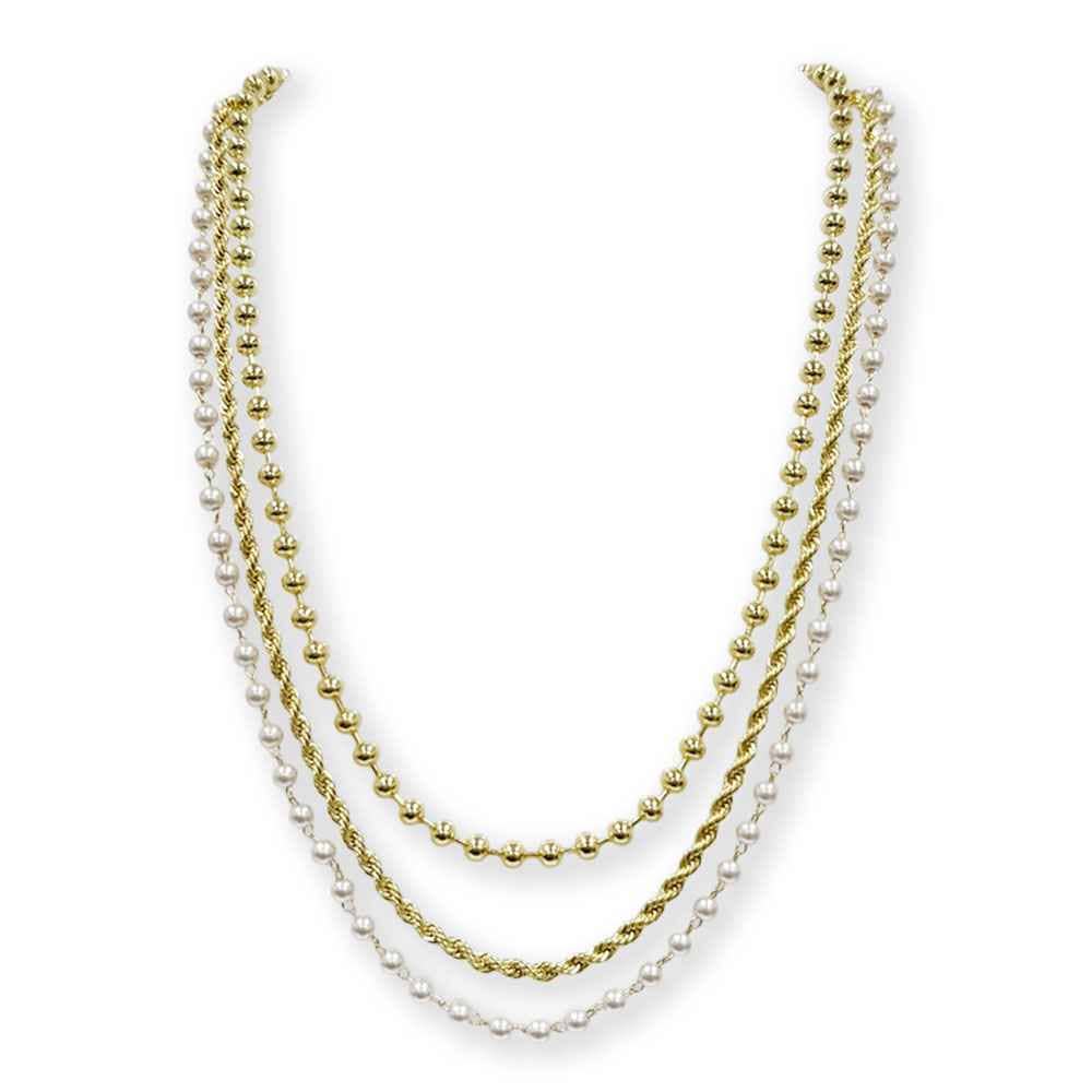 Pears & Gold Triple Necklace