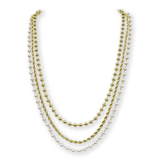 Pears & Gold Triple Necklace