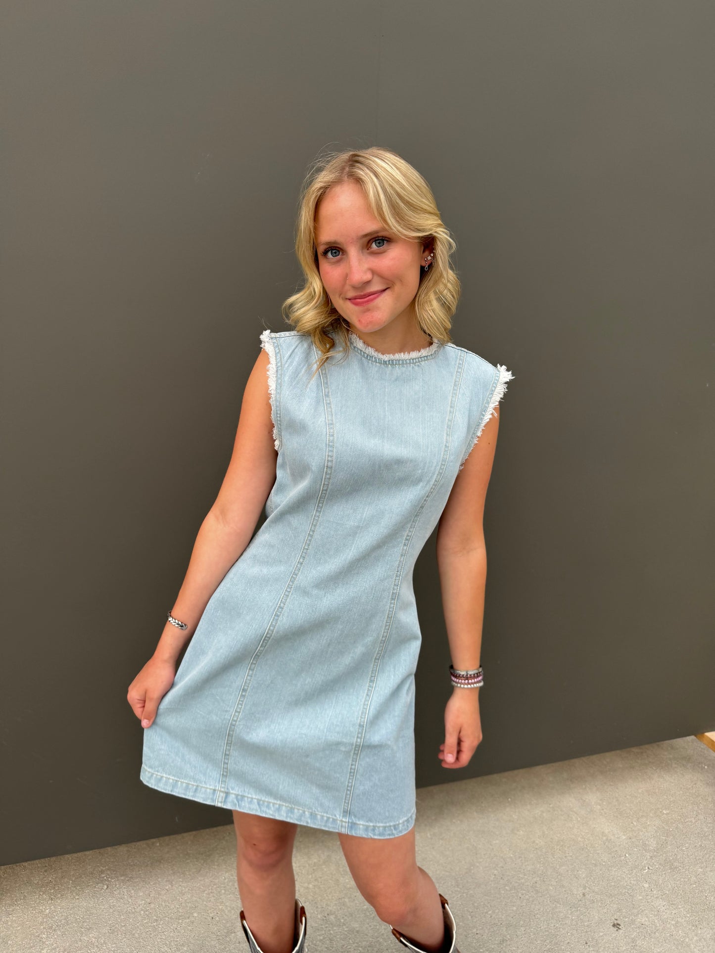 Lightwave Denim Dress