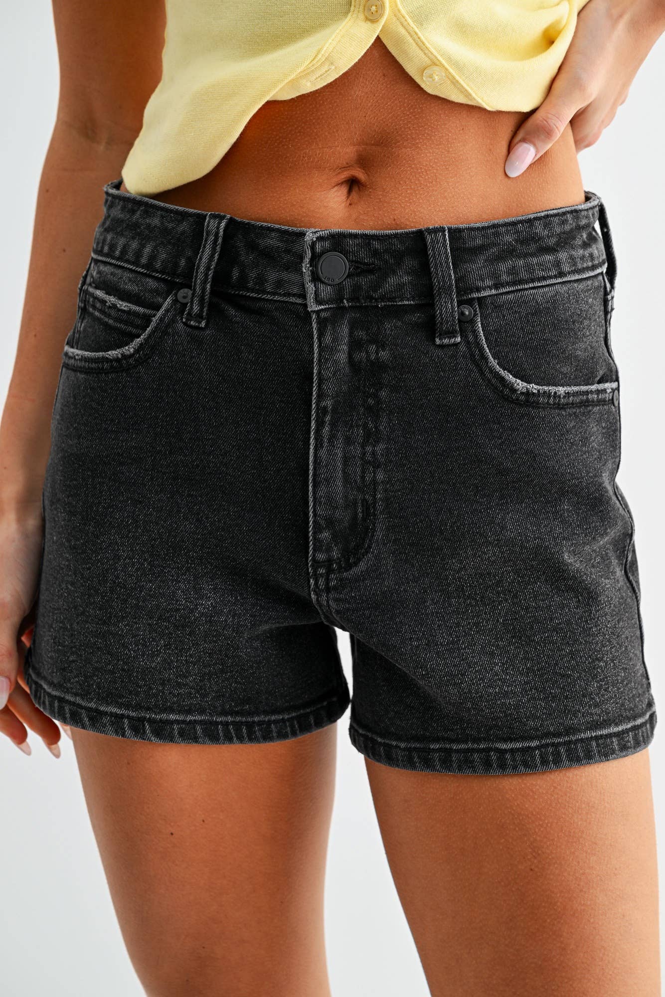 Black Classic Denim Shorts