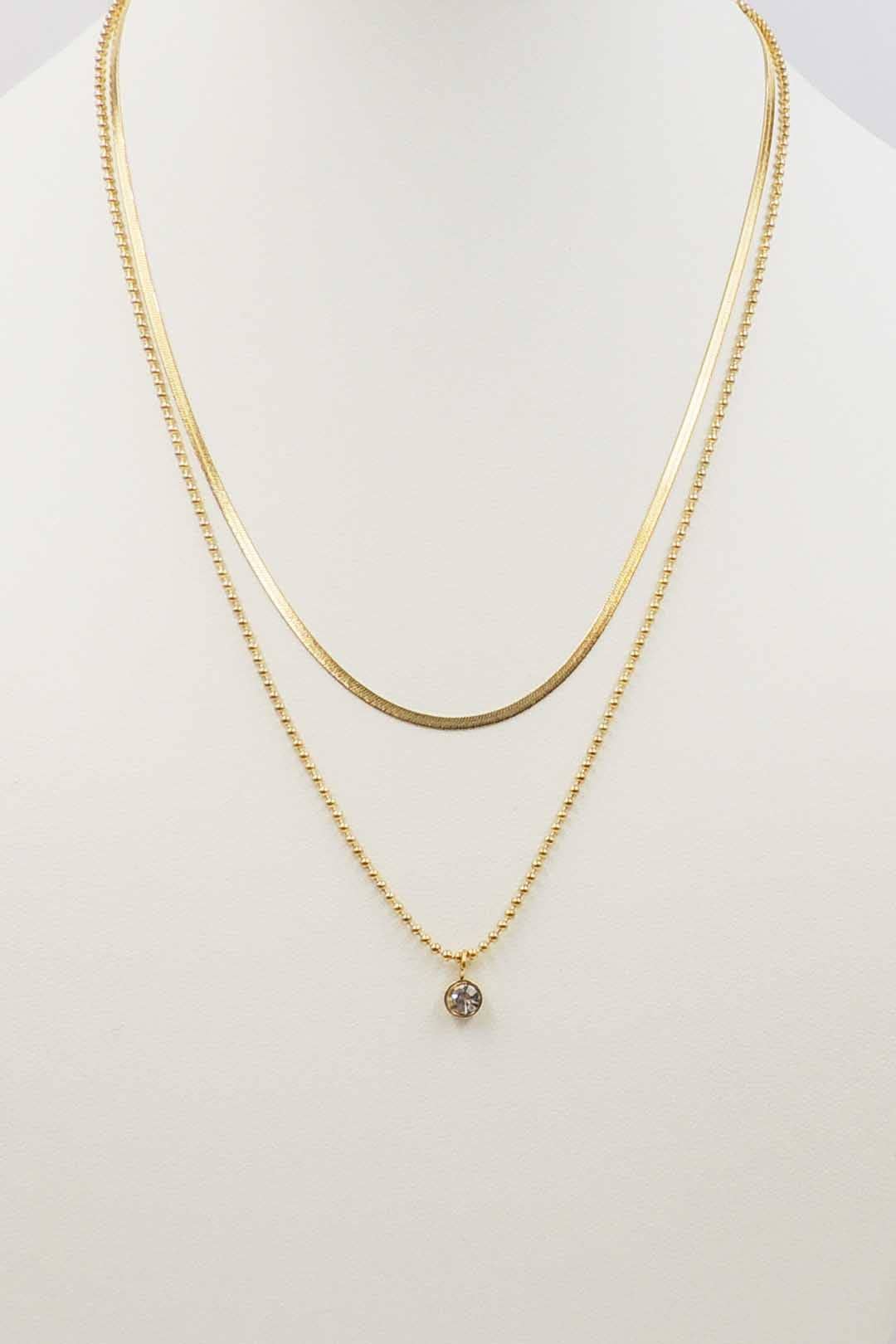 Rhinestone Drop Necklace