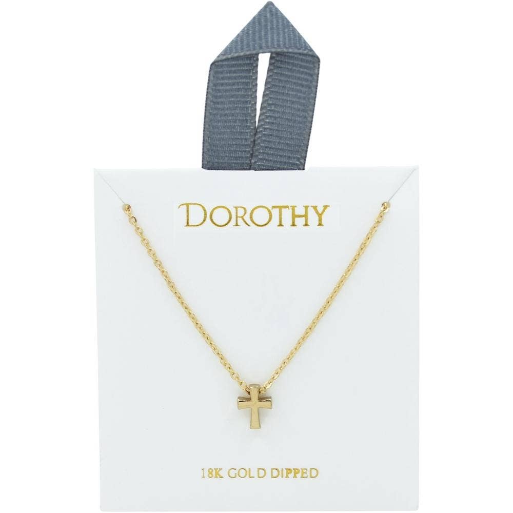 Gold Mini Cross Necklace