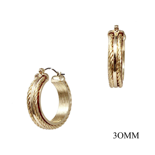 Twisty Gold Hoops