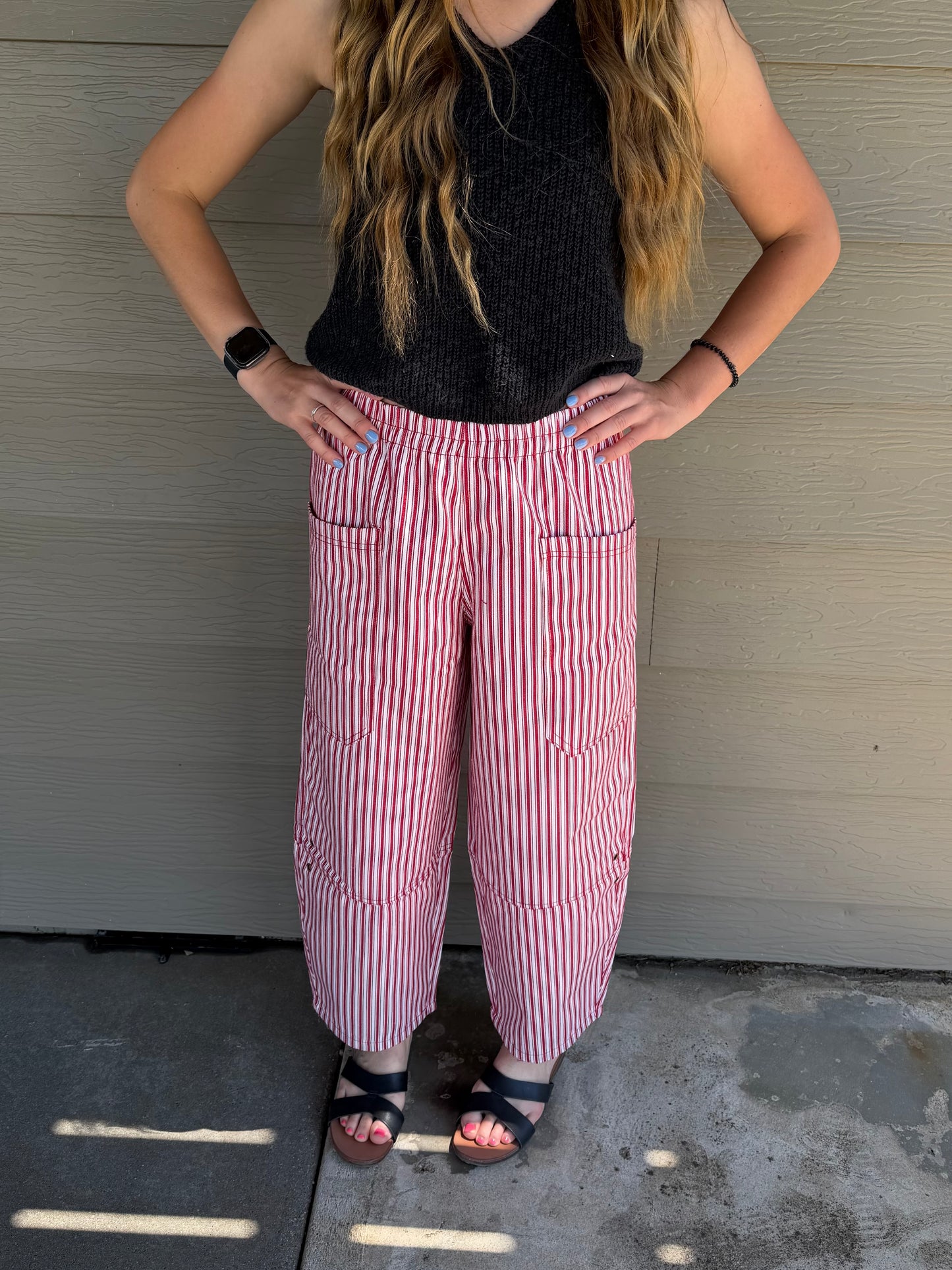 Striped Barrel Pants