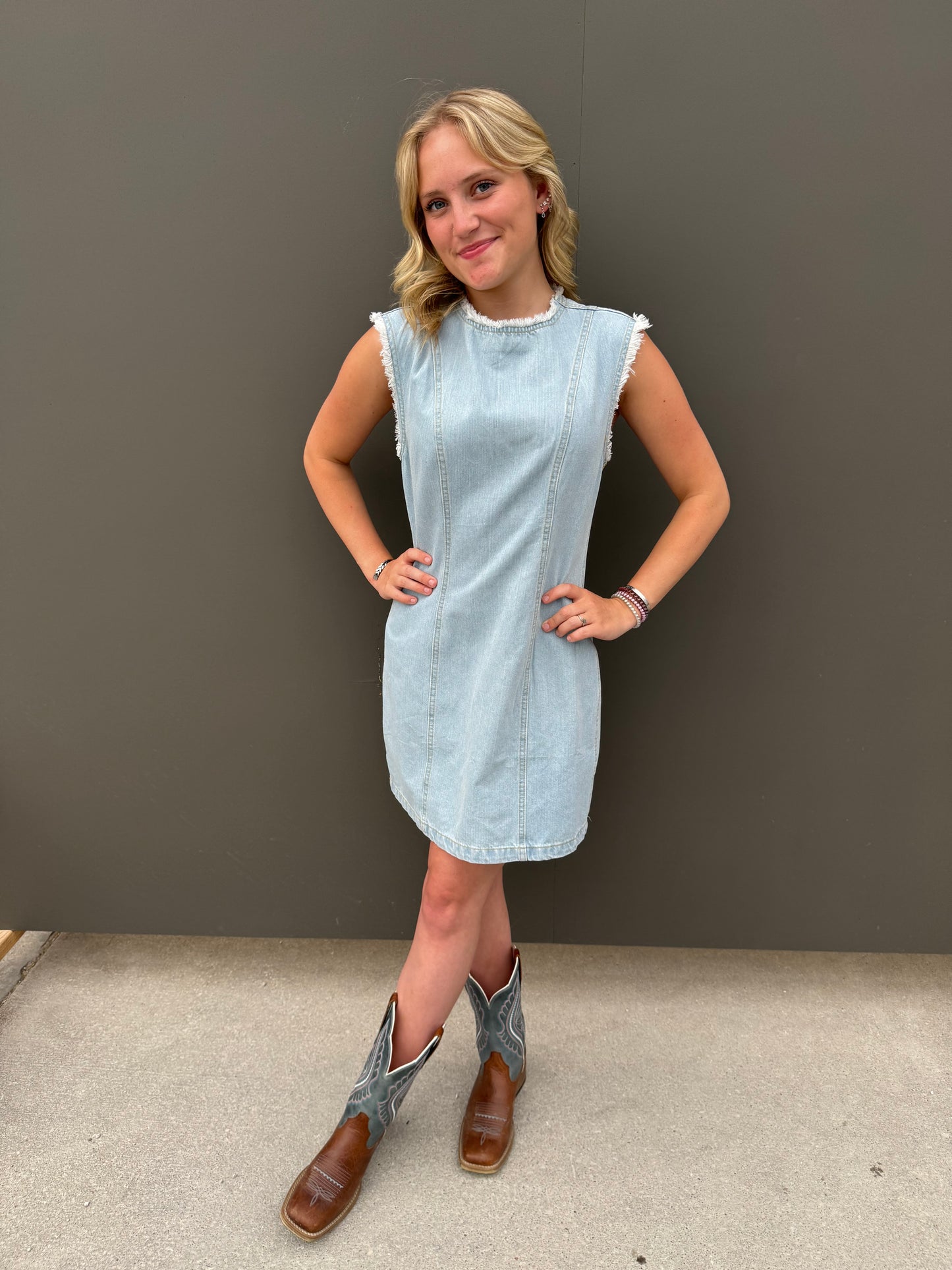 Lightwave Denim Dress