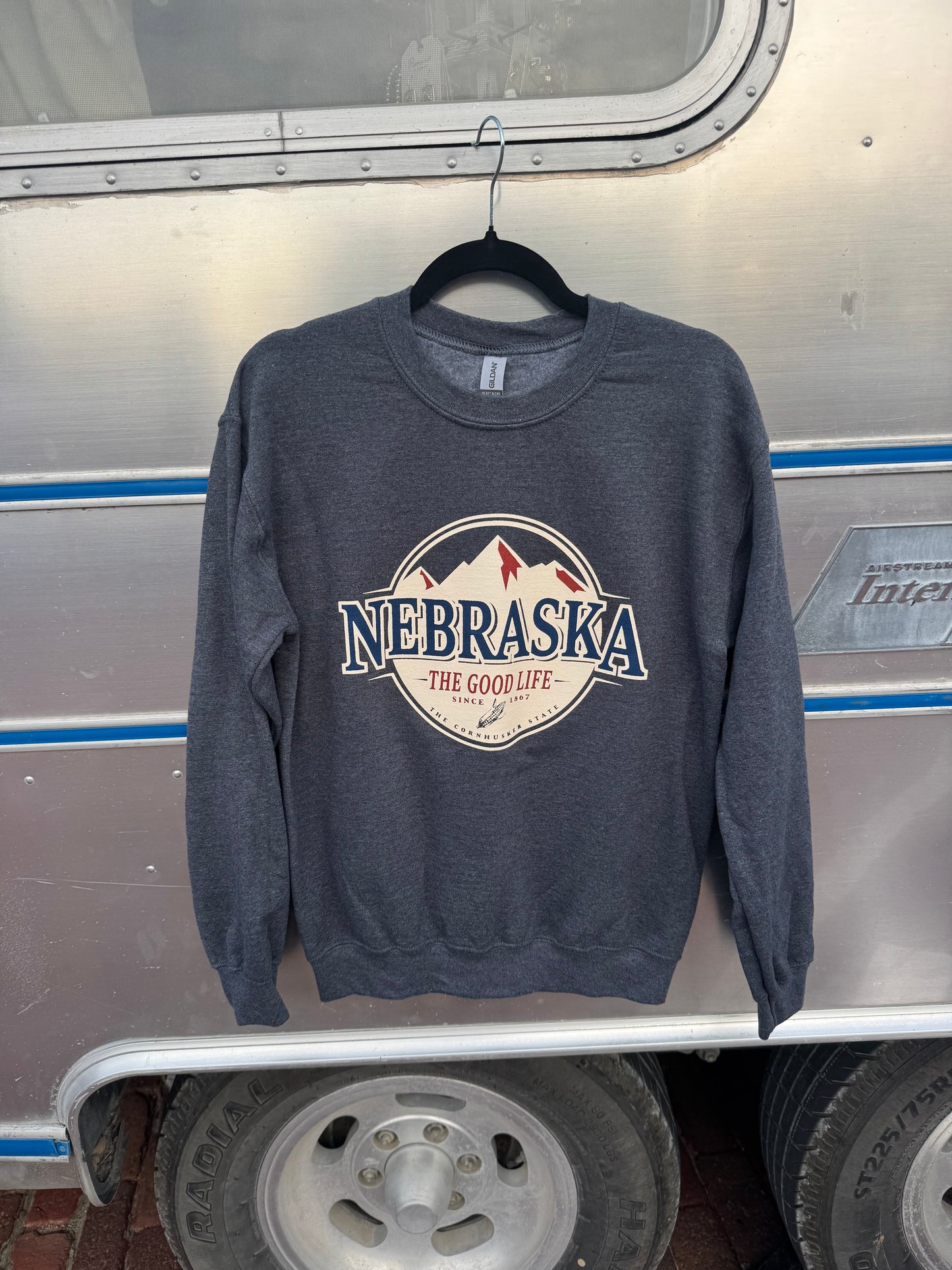 Good Life Mountains Crew-Charcoal