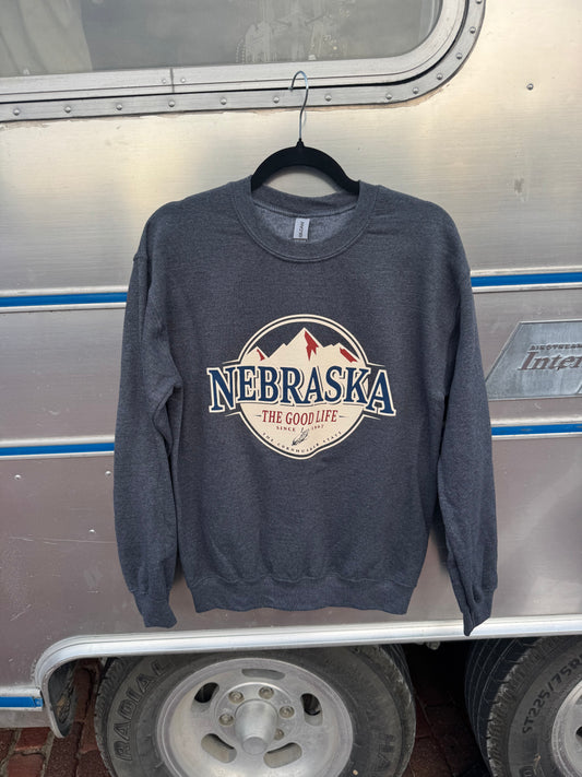 Good Life Mountains Crew-Charcoal