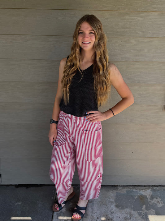 Striped Barrel Pants