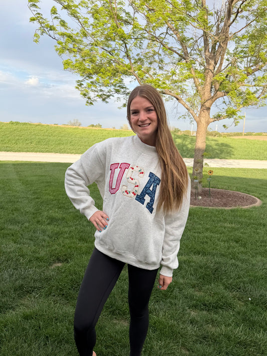 USA Applique Mock Neck