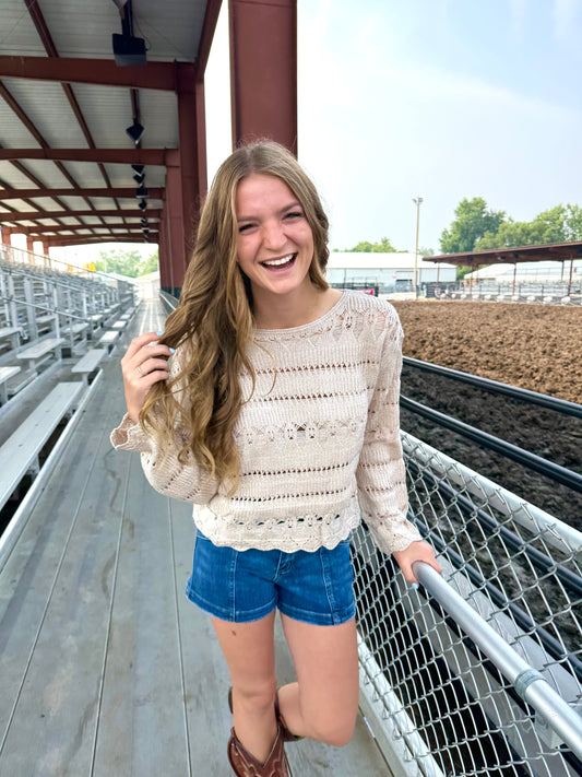 Open Knit Pullover