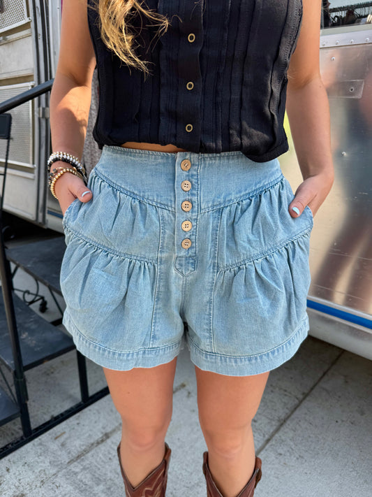 Flutter Denim Shorts
