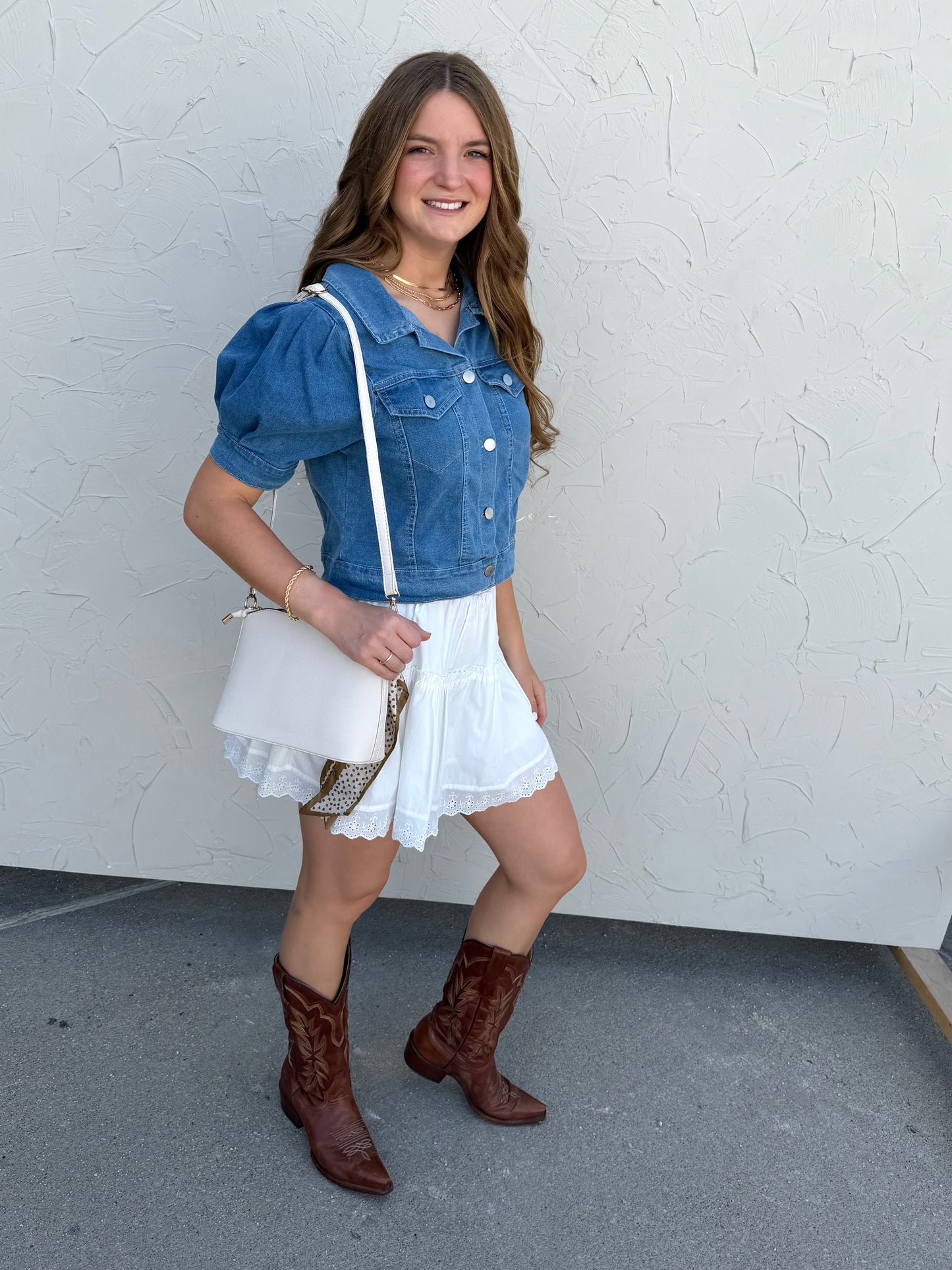 Denim Peplum Top