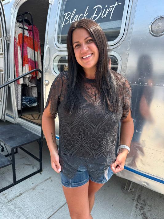 Scalloped Lace Top