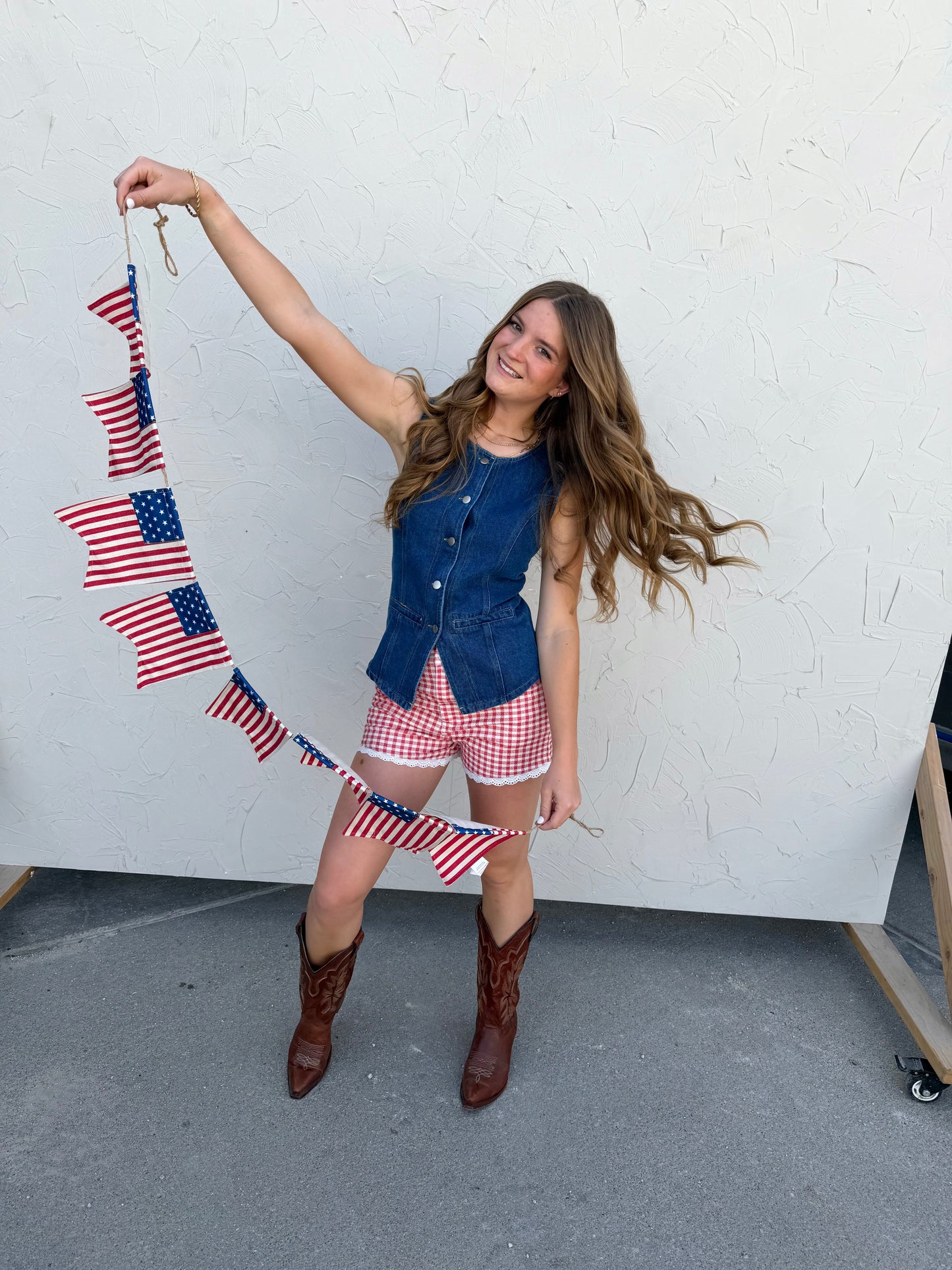 Gingham & Lace Shorts