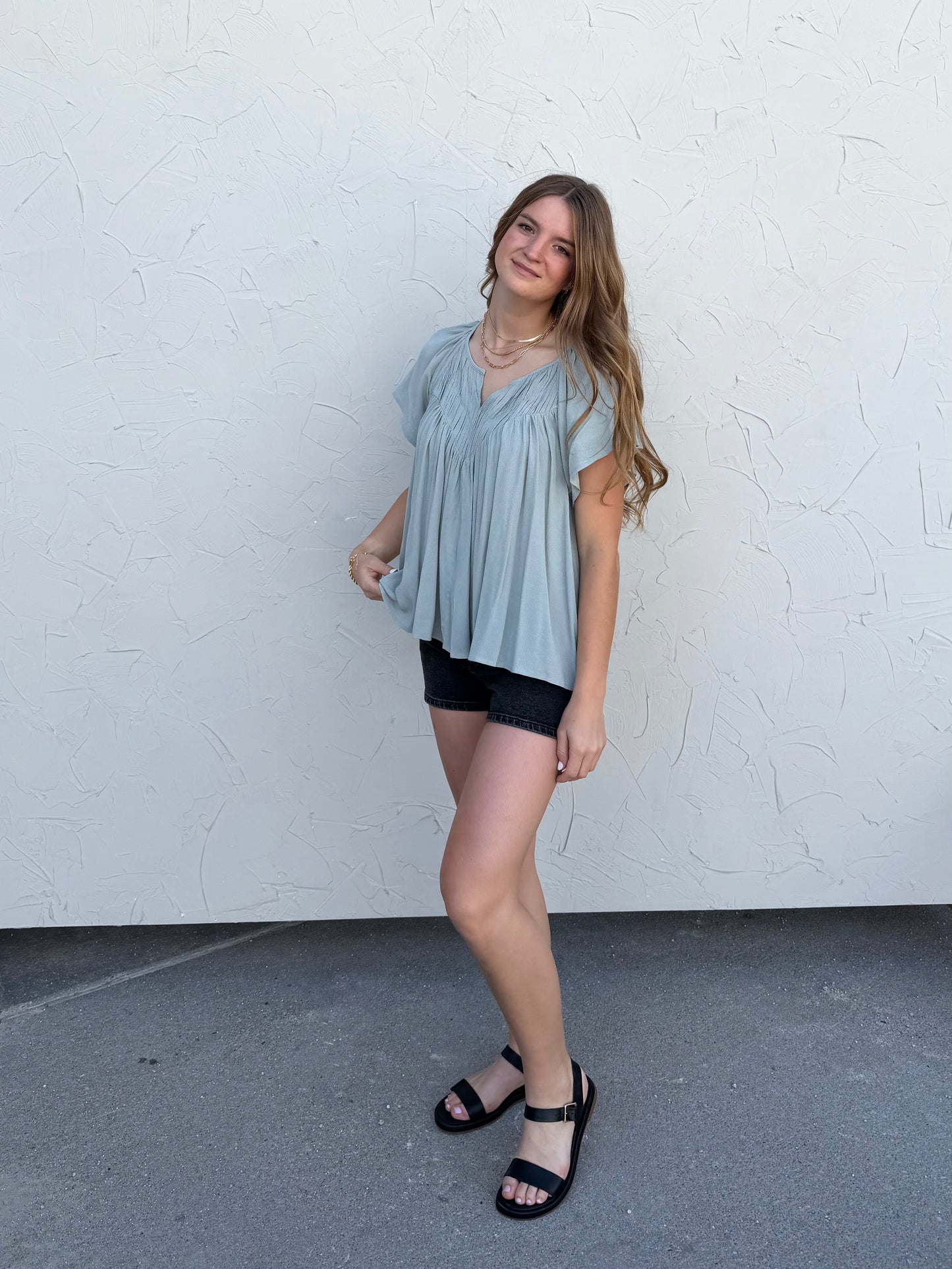 Subtle Sage Flowy Top