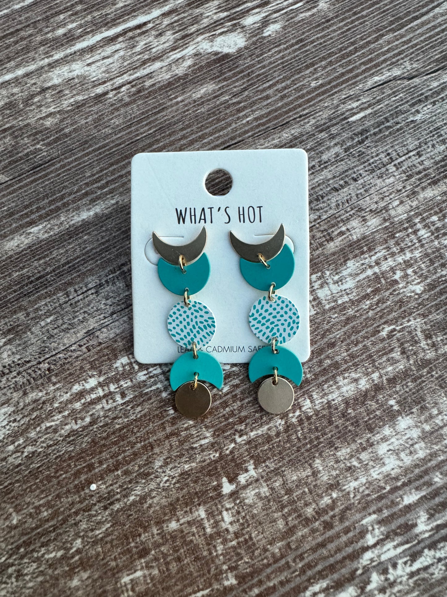 Blue Crescent Earrings