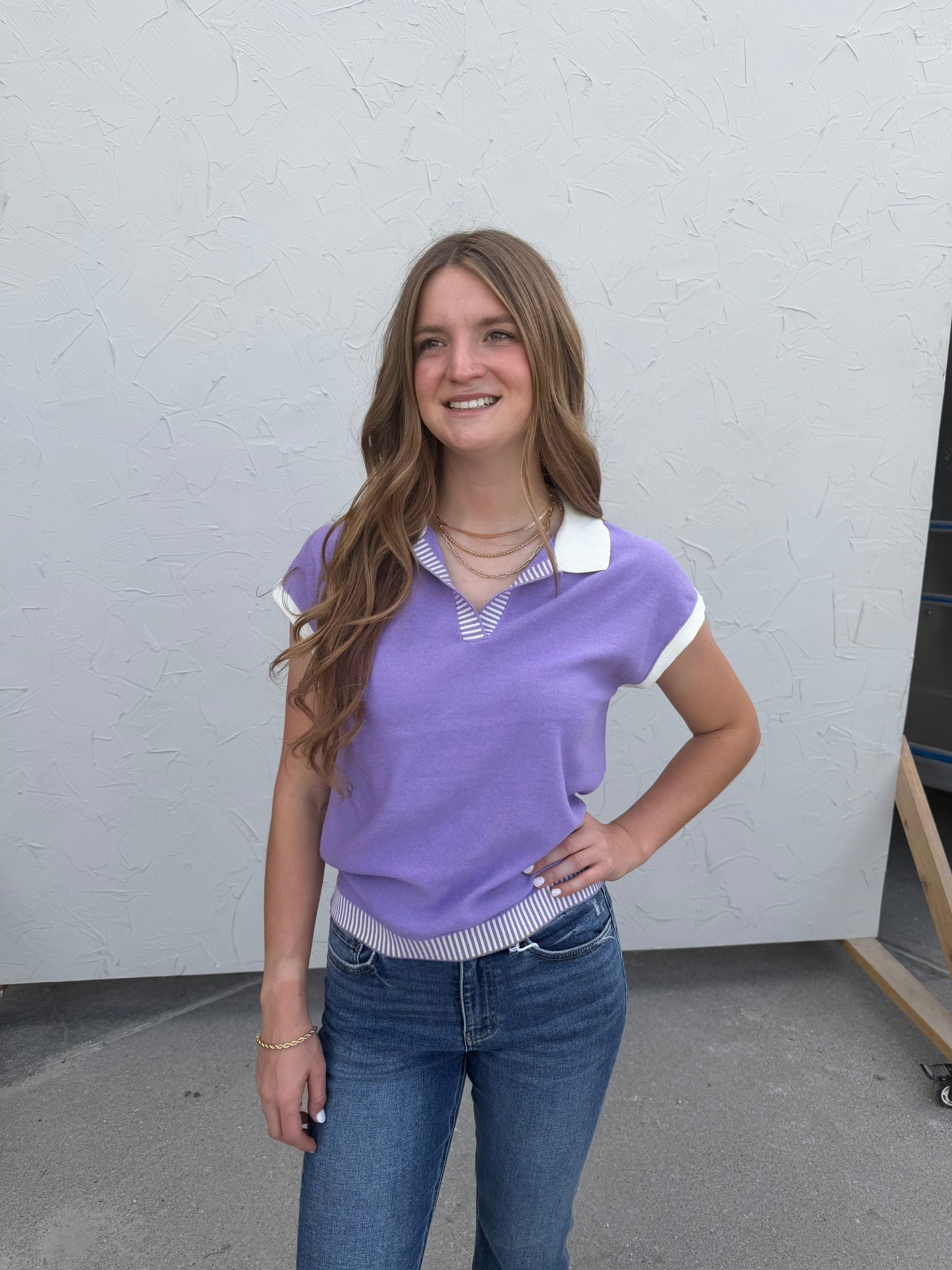 Lavender Collar Sweater