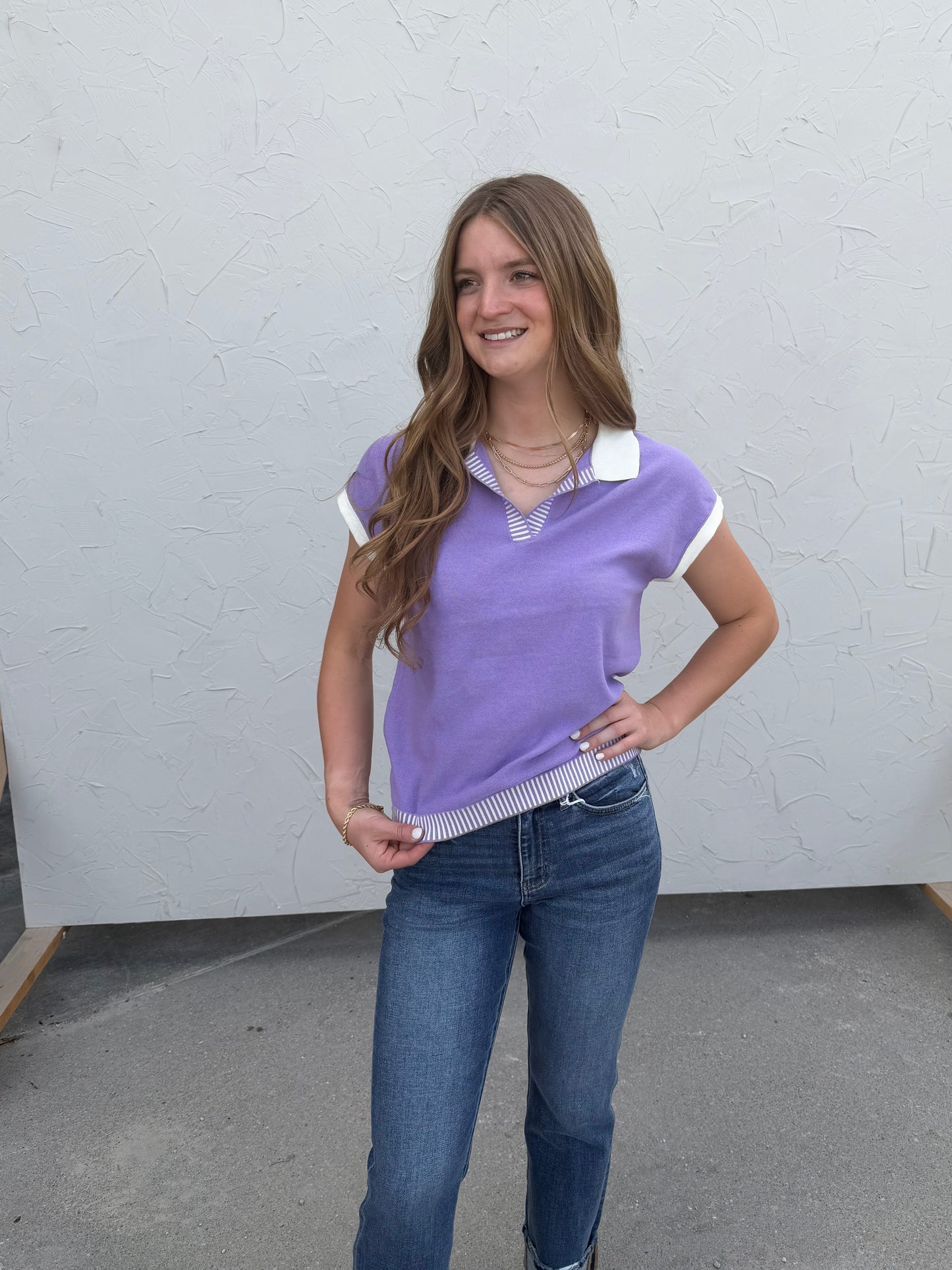 Lavender Collar Sweater