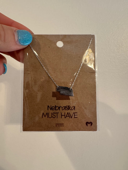 Silver Nebraska Necklace