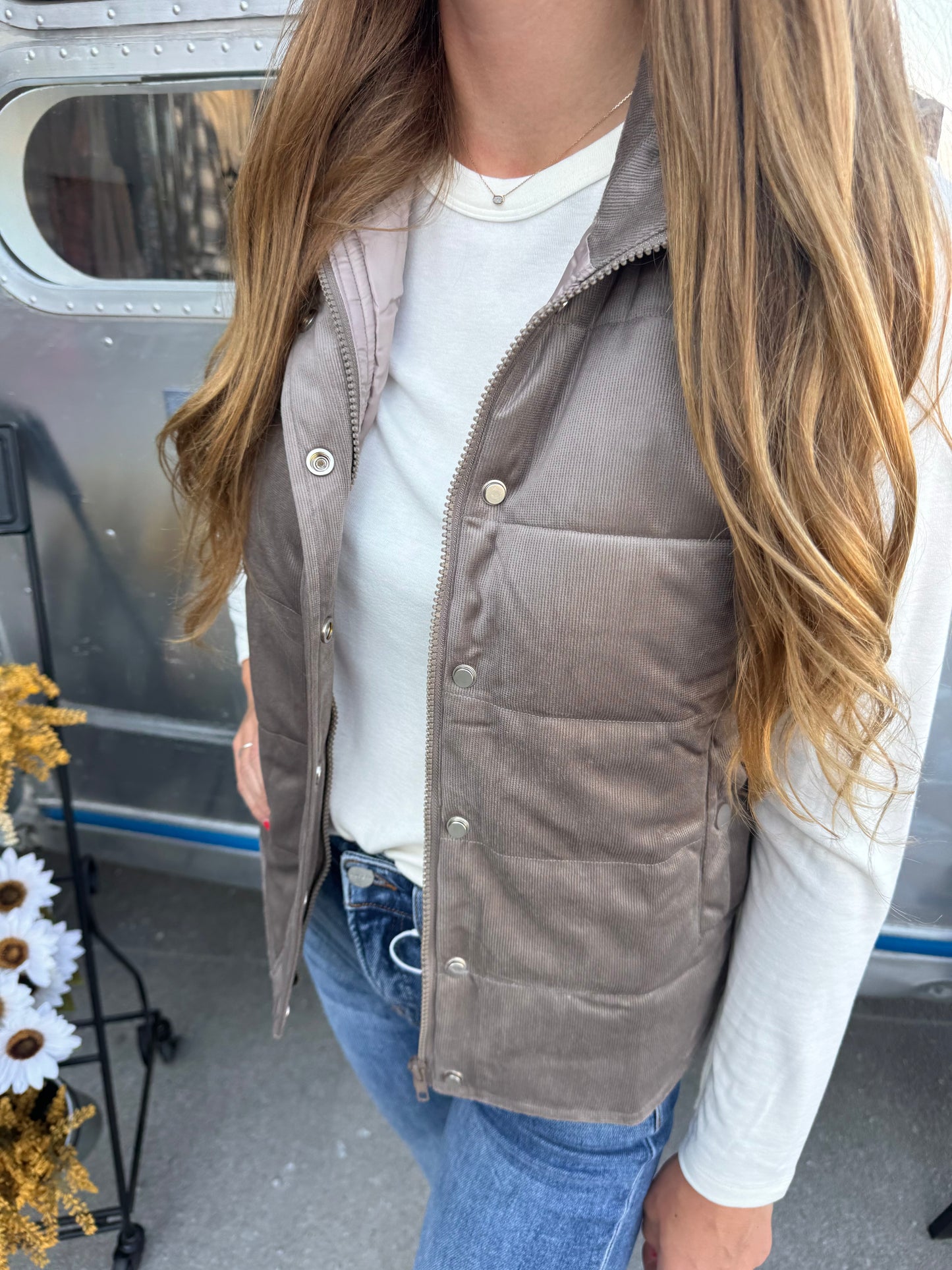 Corduroy Puffer Vest
