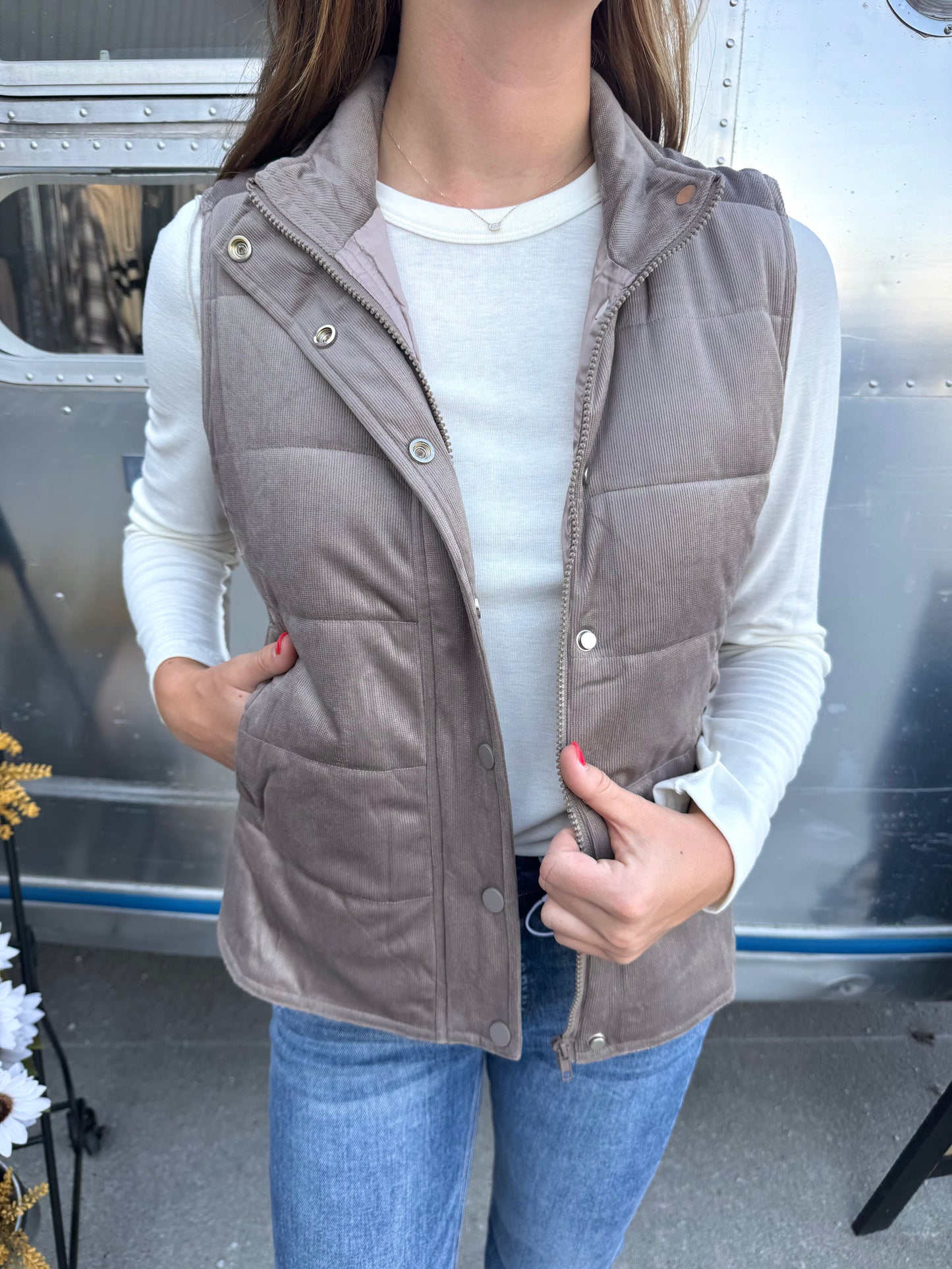 Corduroy Puffer Vest