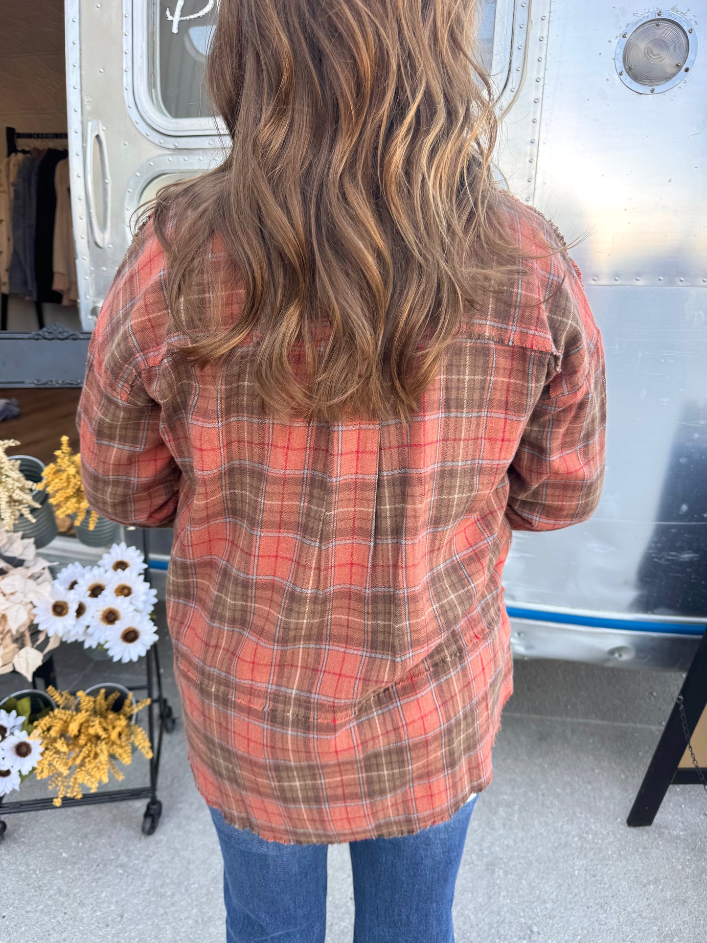 Washed Plaid Button Down