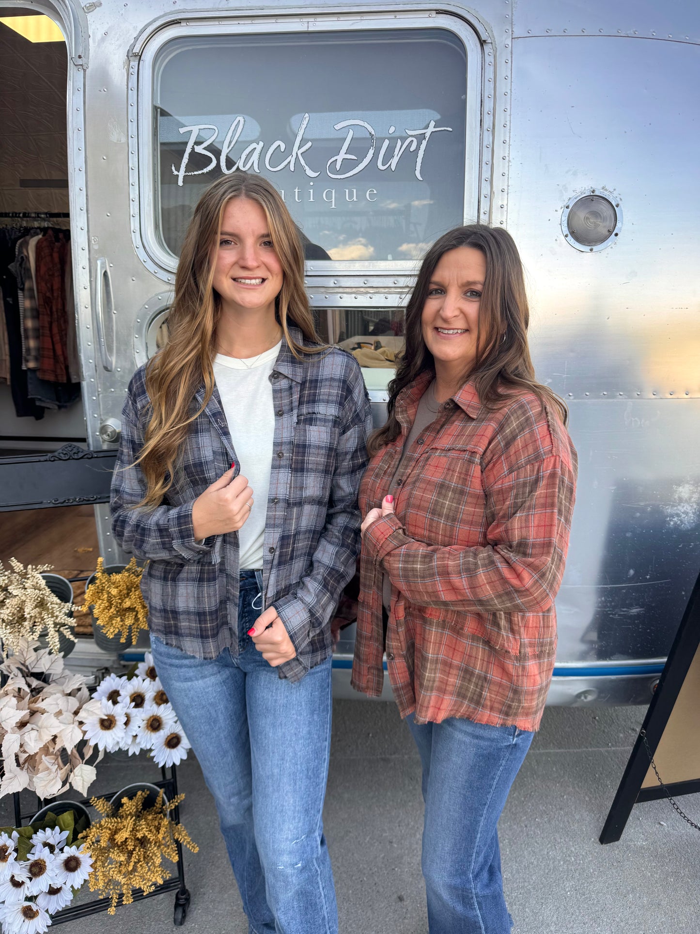 Washed Plaid Button Down