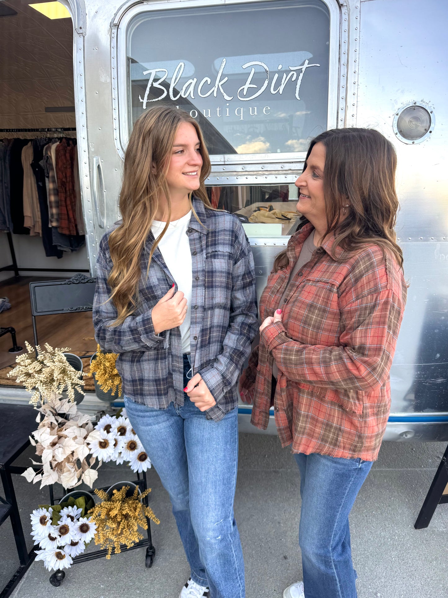 Washed Plaid Button Down