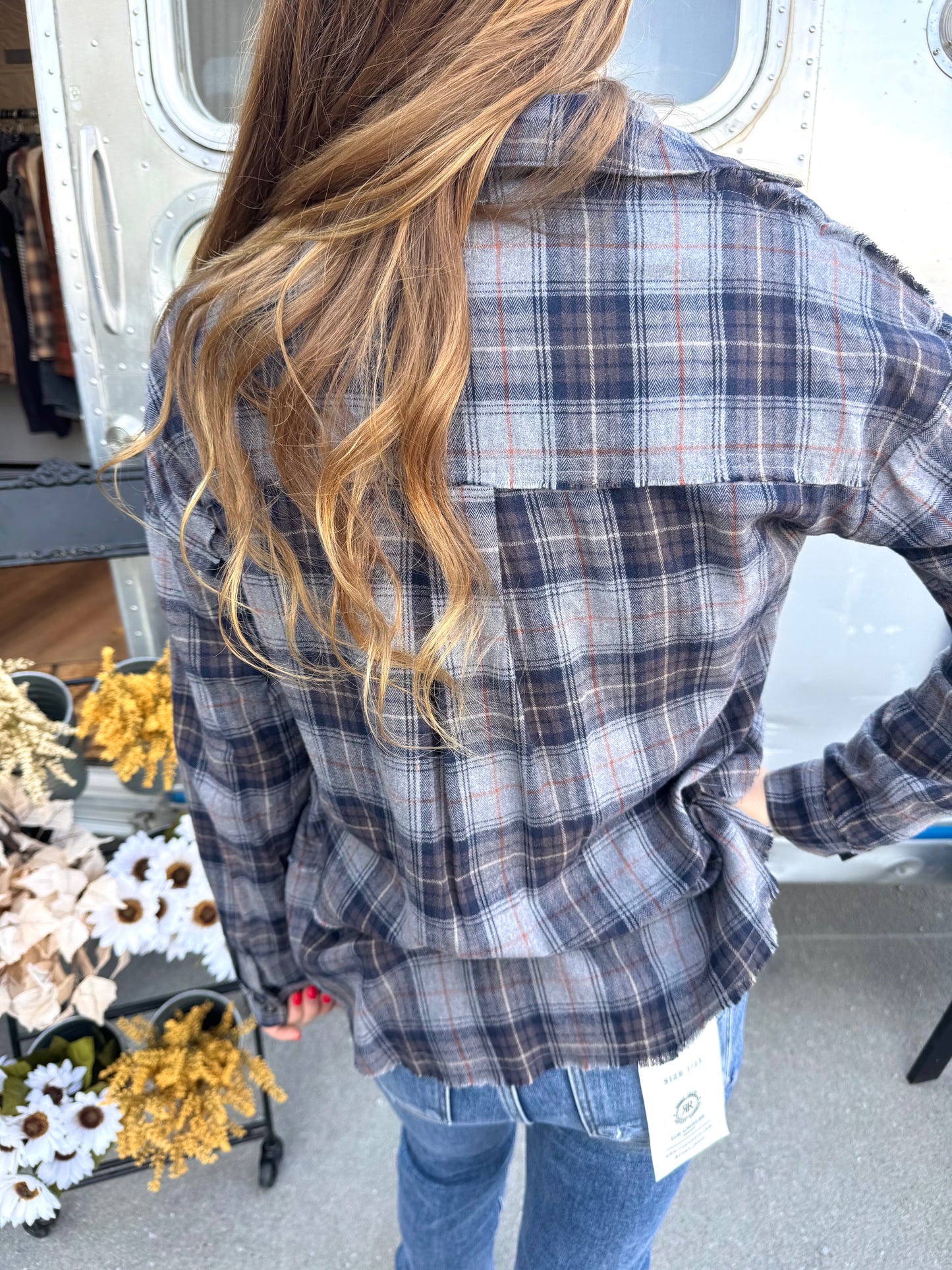 Washed Plaid Button Down