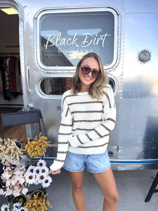 Trackside Knit Sweater