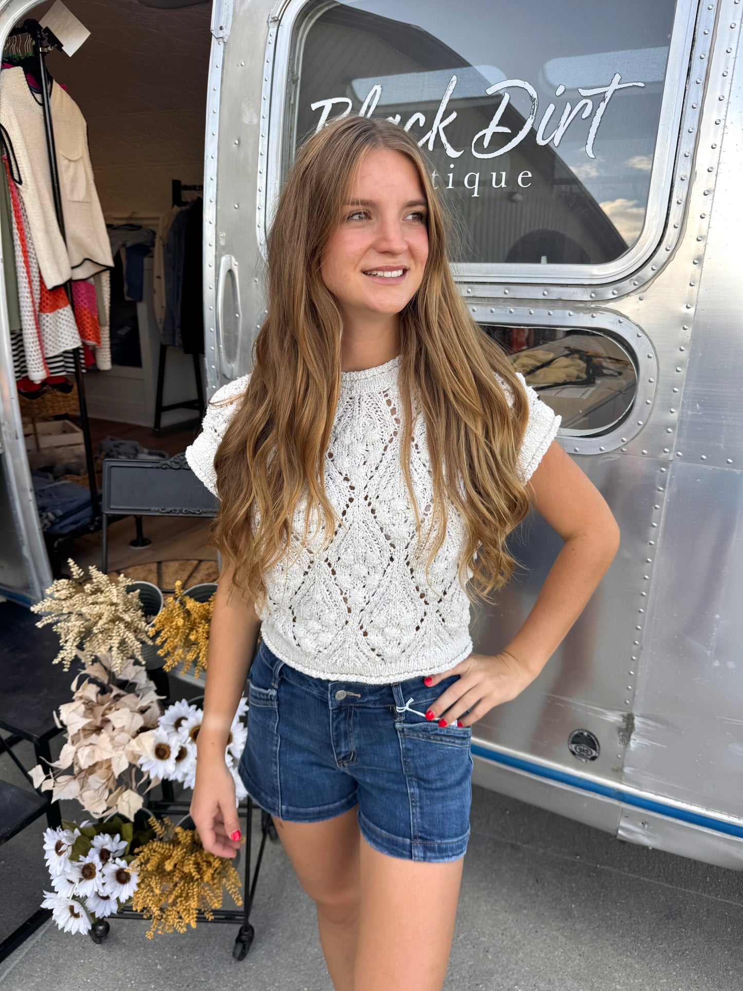 Natural Crochet Short Sleeve