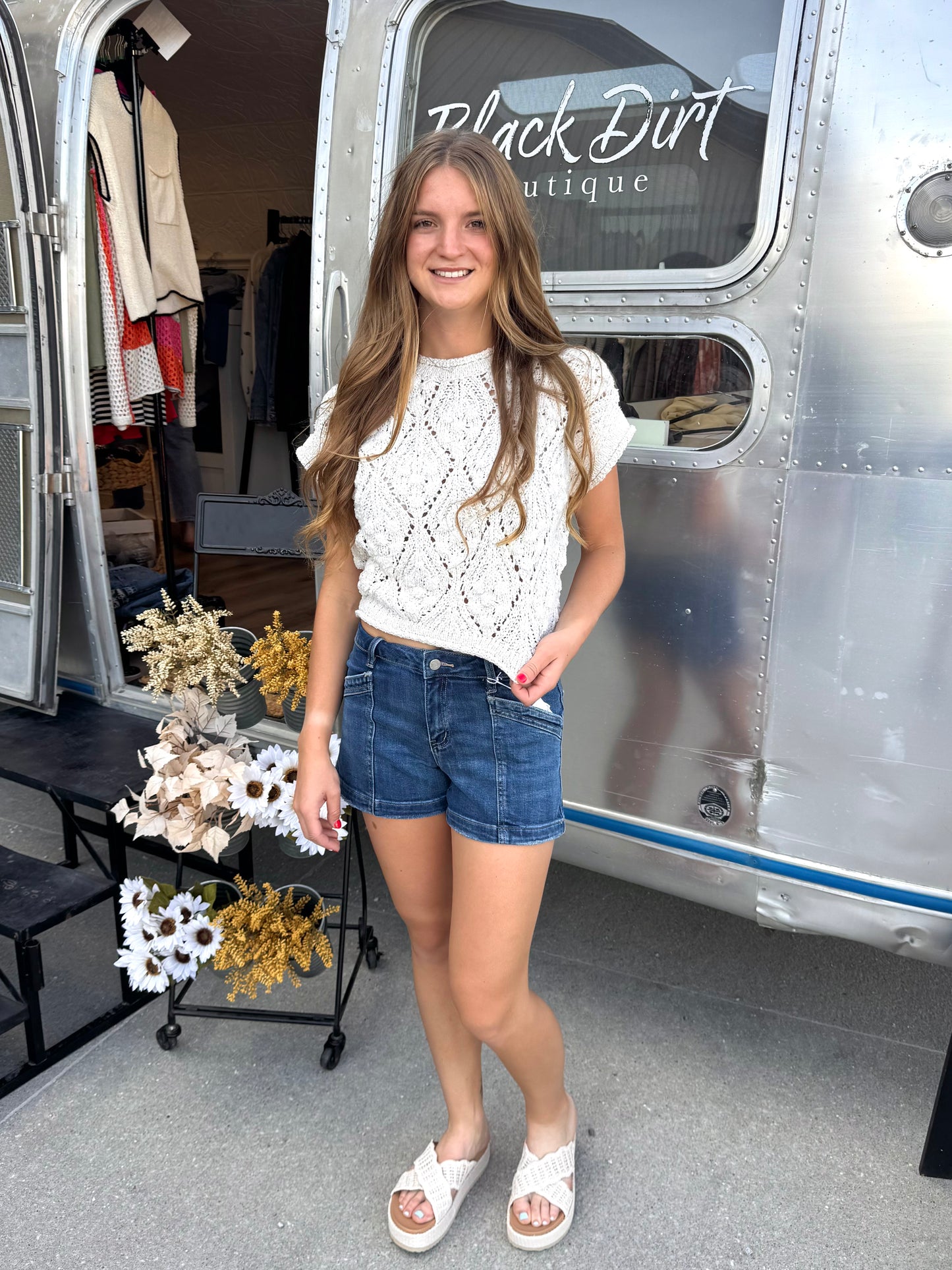 Natural Crochet Short Sleeve